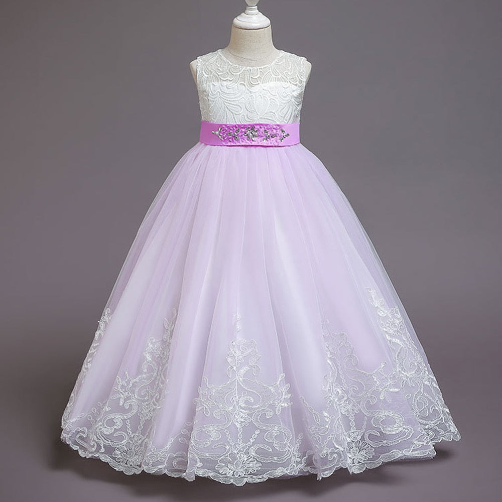 White Lace Bridesmaid Dress Kids Dresses For Girls Children Princess Evening Dress Girl Party Wedding Dress Costume The Clothing Company Sydney