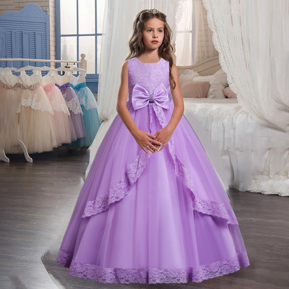 White Lace Bridesmaid Dress Kids Dresses For Girls Children Princess Evening Dress Girl Party Wedding Dress Costume The Clothing Company Sydney