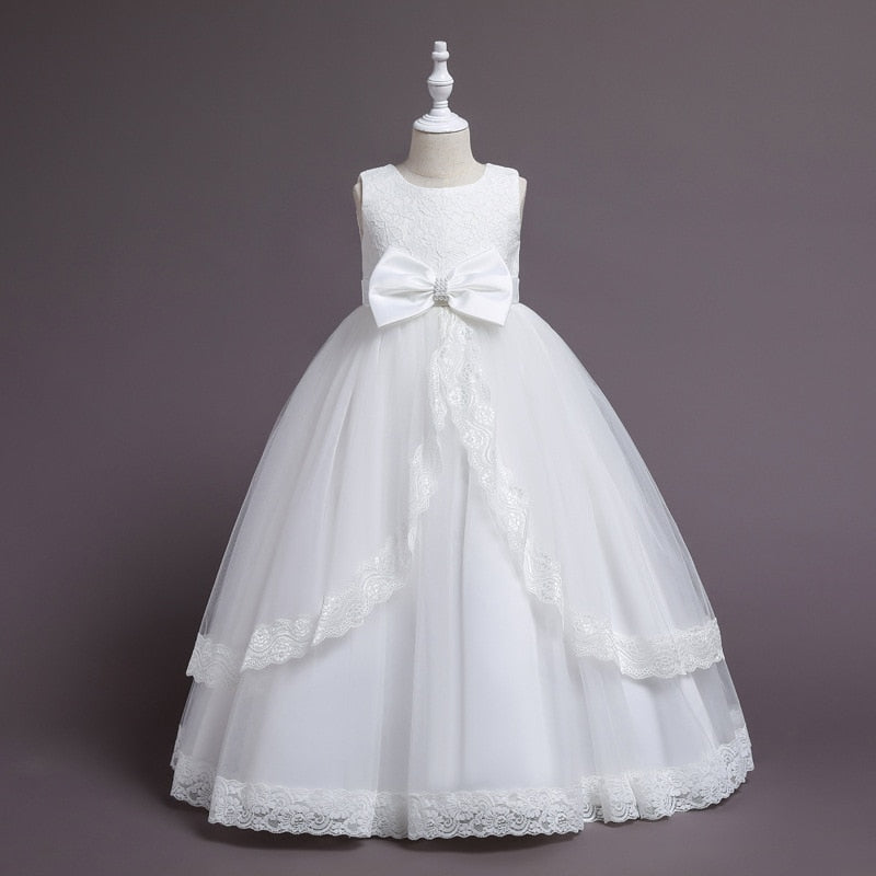 White Lace Bridesmaid Dress Kids Dresses For Girls Children Princess Evening Dress Girl Party Wedding Dress Costume The Clothing Company Sydney