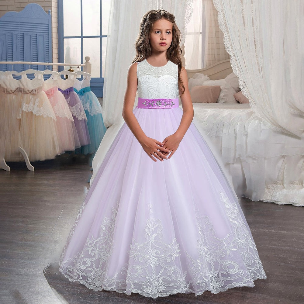 Puffy Tulle Lace Flower Girl Dress Costume Children Bride Ball Gown Princess Dress for Girl Wedding Party Dresses The Clothing Company Sydney