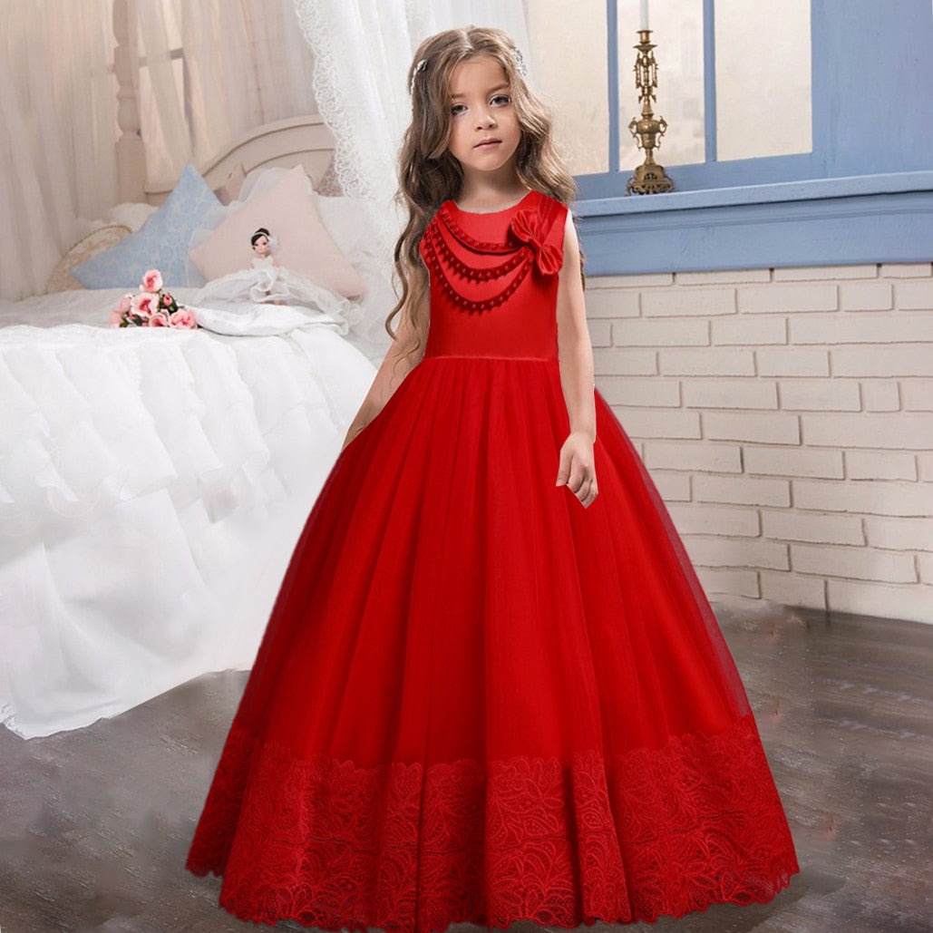 White Lace Bridesmaid Dress Kids Dresses For Girls Children Princess Evening Dress Girl Party Wedding Dress Costume The Clothing Company Sydney