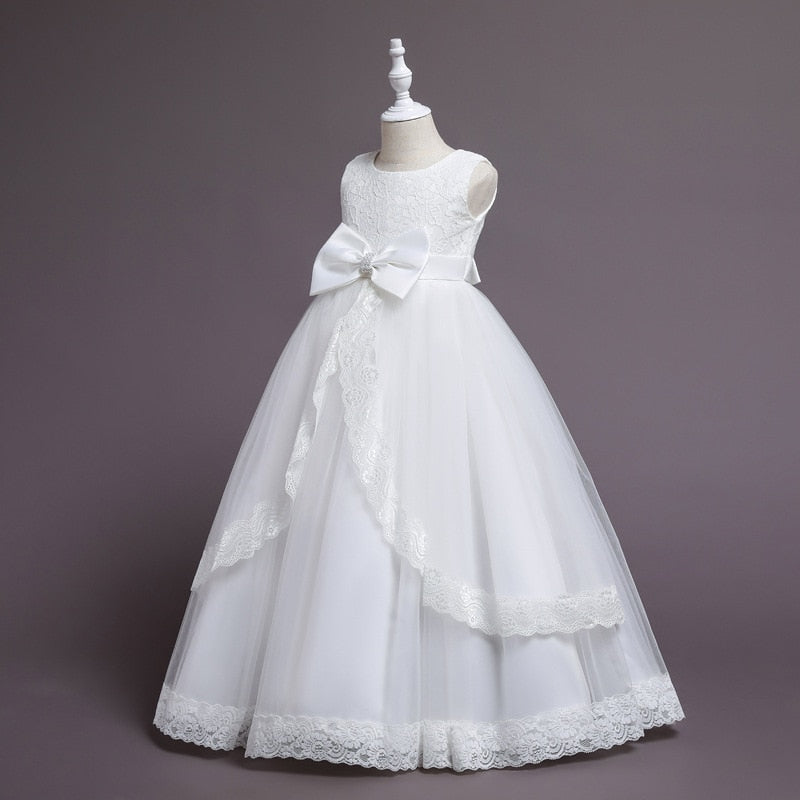 White Lace Bridesmaid Dress Kids Dresses For Girls Children Princess Evening Dress Girl Party Wedding Dress Costume The Clothing Company Sydney