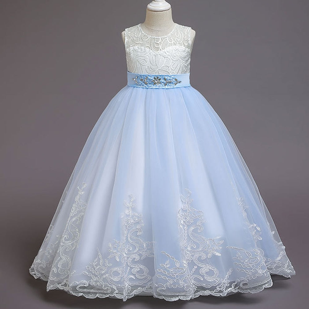 White Lace Bridesmaid Dress Kids Dresses For Girls Children Princess Evening Dress Girl Party Wedding Dress Costume The Clothing Company Sydney