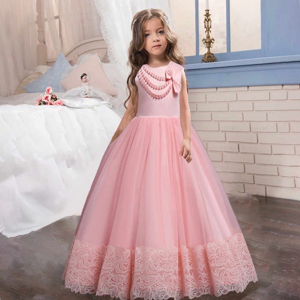 White Lace Bridesmaid Dress Kids Dresses For Girls Children Princess Evening Dress Girl Party Wedding Dress Costume The Clothing Company Sydney