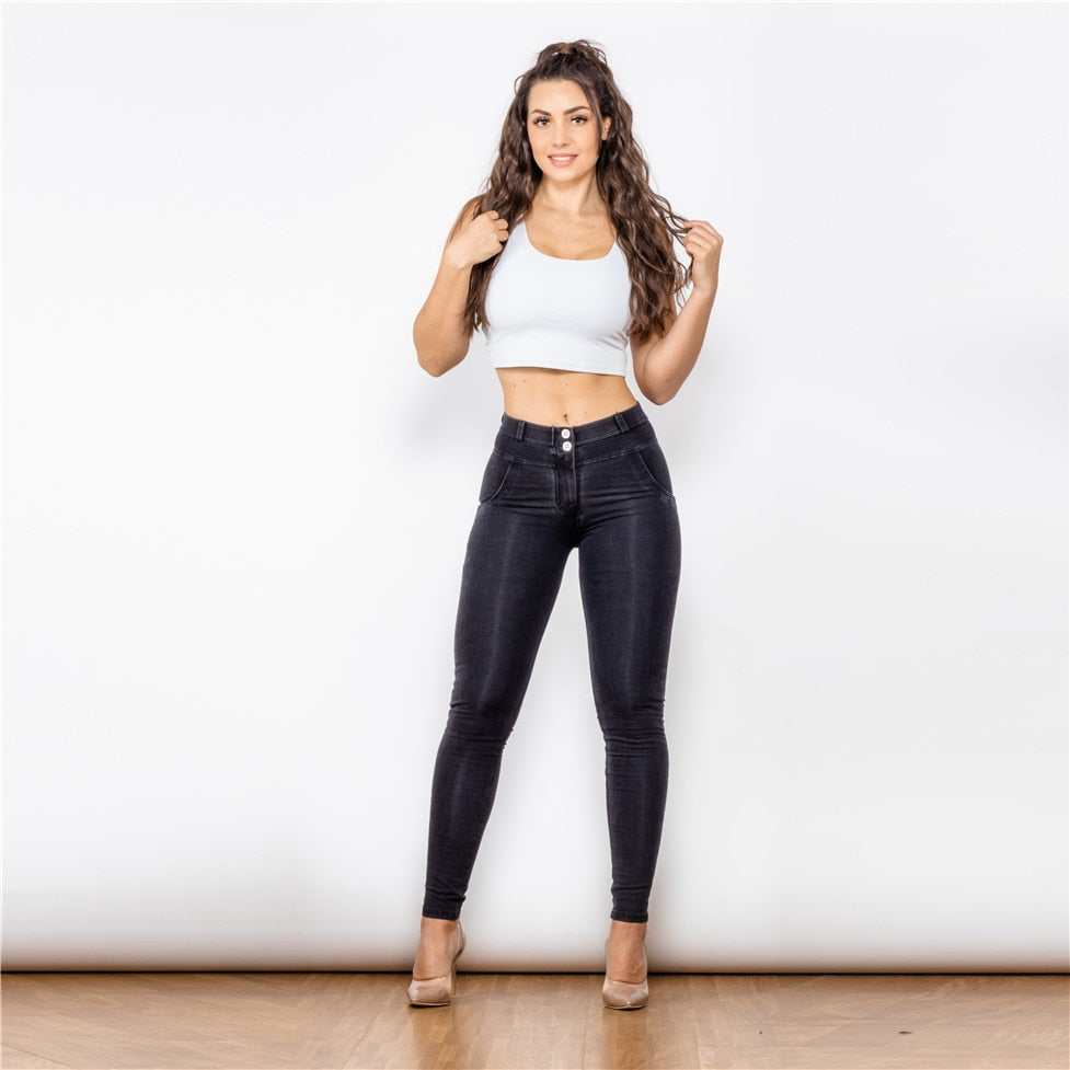 Melody Stretch Boyfriend Jean Straight Leg Jeans Women's Denim Skinny Black Pants Hip Capris Pencil Jeggings Push Up Pants The Clothing Company Sydney