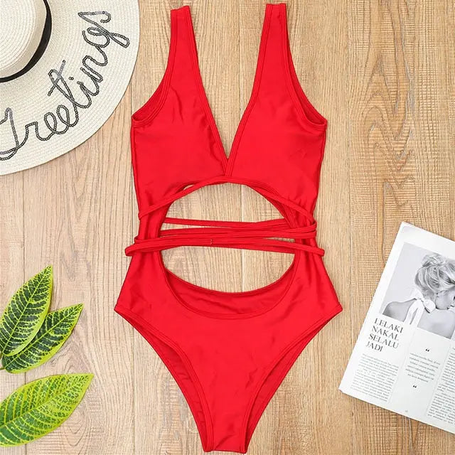 Wrap Around Swimwear One Piece Swimsuit Monokini High cut Bather Bathing Suit Clothing Company Sydney