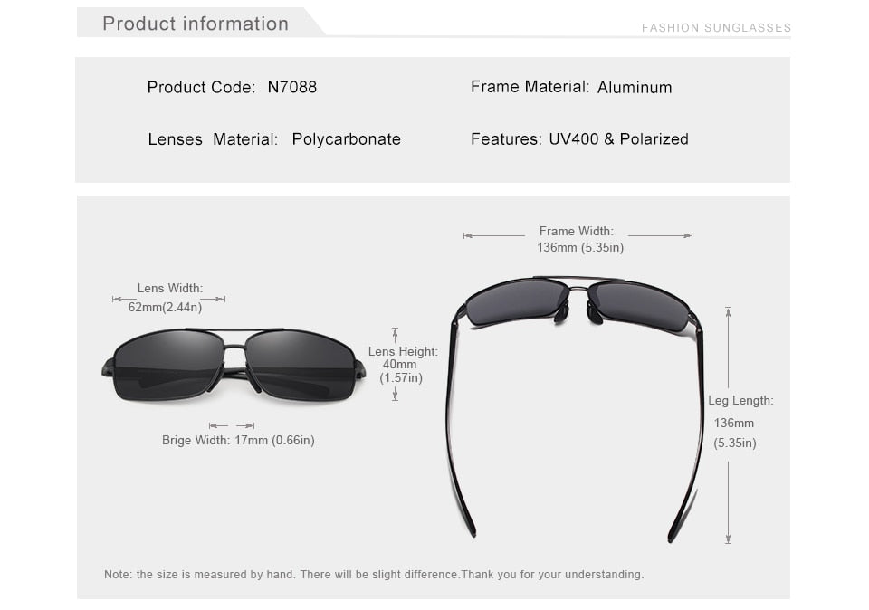Vintage Retro Brand Designer Polarized Sunglasses Square Classic Men's Shades Sun glasses with UV 400 The Clothing Company Sydney