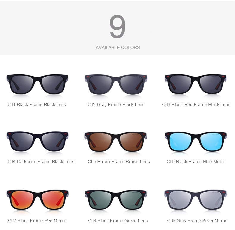 Unisex Classic Retro Rivet Polarized Lighter Design Square Frame Sunglasses Lighter Design Square Frame with UV Protection The Clothing Company Sydney
