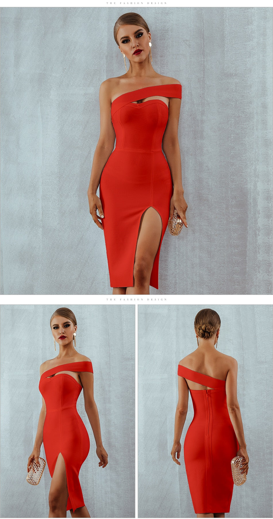 Bodycon Bandage Summer Sexy Elegant Black One Shoulder Midi Celebrity Runway Party Dress The Clothing Company Sydney