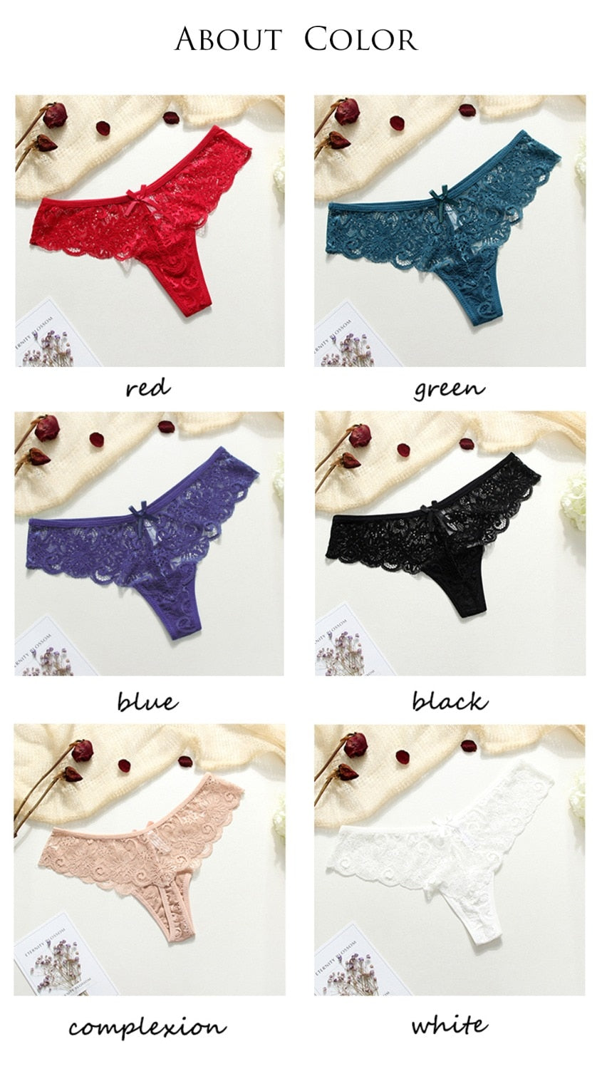 3 Piece Lace Sexy G-String Briefs Lingerie Low Waist Cotton T-back Female Underwear Panties The Clothing Company Sydney