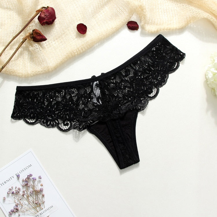 3 Piece Lace Sexy G-String Briefs Lingerie Low Waist Cotton T-back Female Underwear Panties The Clothing Company Sydney
