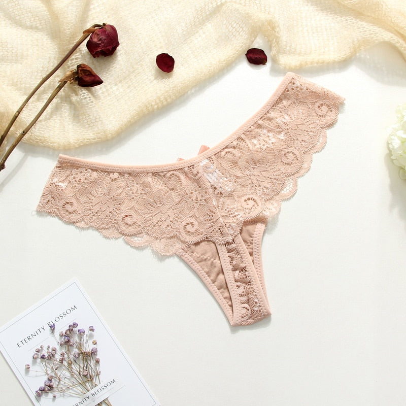 3 Piece Lace Sexy G-String Briefs Lingerie Low Waist Cotton T-back Female Underwear Panties The Clothing Company Sydney