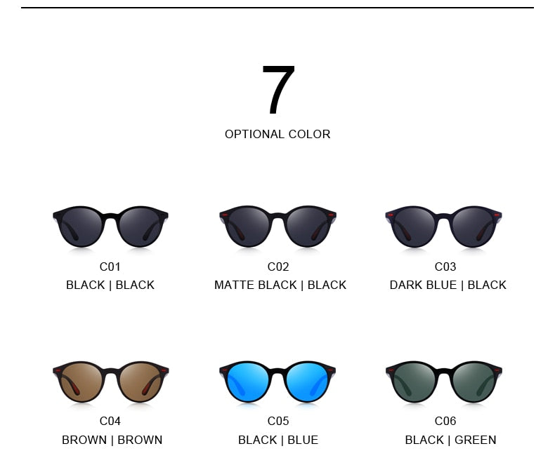 Designer Men's & Women's Classic Retro Rivet Polarized Sunglasses TR90 Legs Lighter Design Oval Frame UV400 Protection Polarized Sunglasses The Clothing Company Sydney
