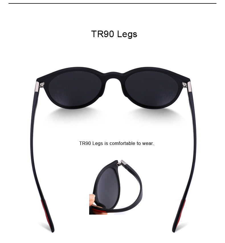 Designer Men's & Women's Classic Retro Rivet Polarized Sunglasses TR90 Legs Lighter Design Oval Frame UV400 Protection Polarized Sunglasses The Clothing Company Sydney