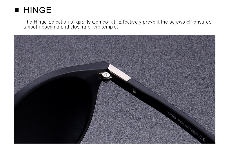 Designer Men's & Women's Classic Retro Rivet Polarized Sunglasses TR90 Legs Lighter Design Oval Frame UV400 Protection Polarized Sunglasses The Clothing Company Sydney