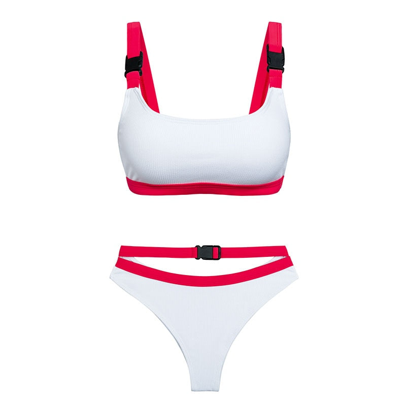 Bandeau push up buckle High waist Sports bathing suit Summer Brazilian micro bikini Thong G String Swimwear Swimsuit The Clothing Company Sydney