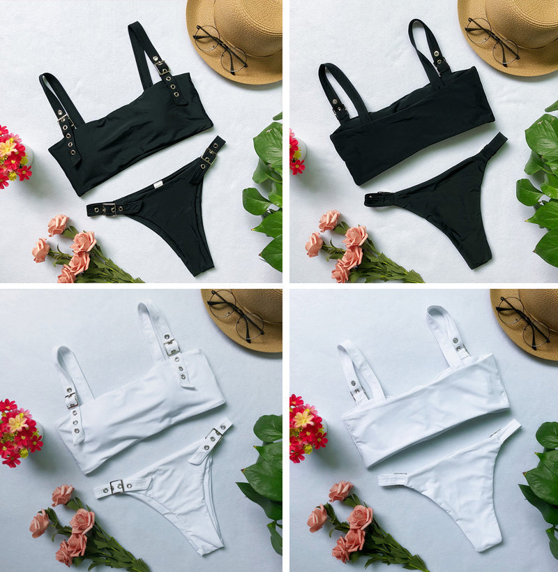 Bandeau push up buckle High waist Sports bathing suit Summer Brazilian micro bikini Thong G String Swimwear Swimsuit The Clothing Company Sydney