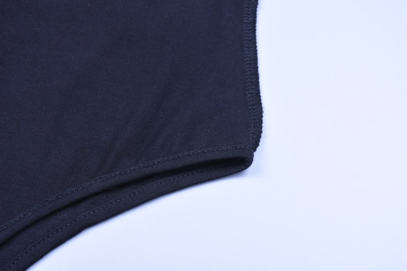 Cotton halter one shoulder Choker Long Sleeve bodysuit The Clothing Company Sydney