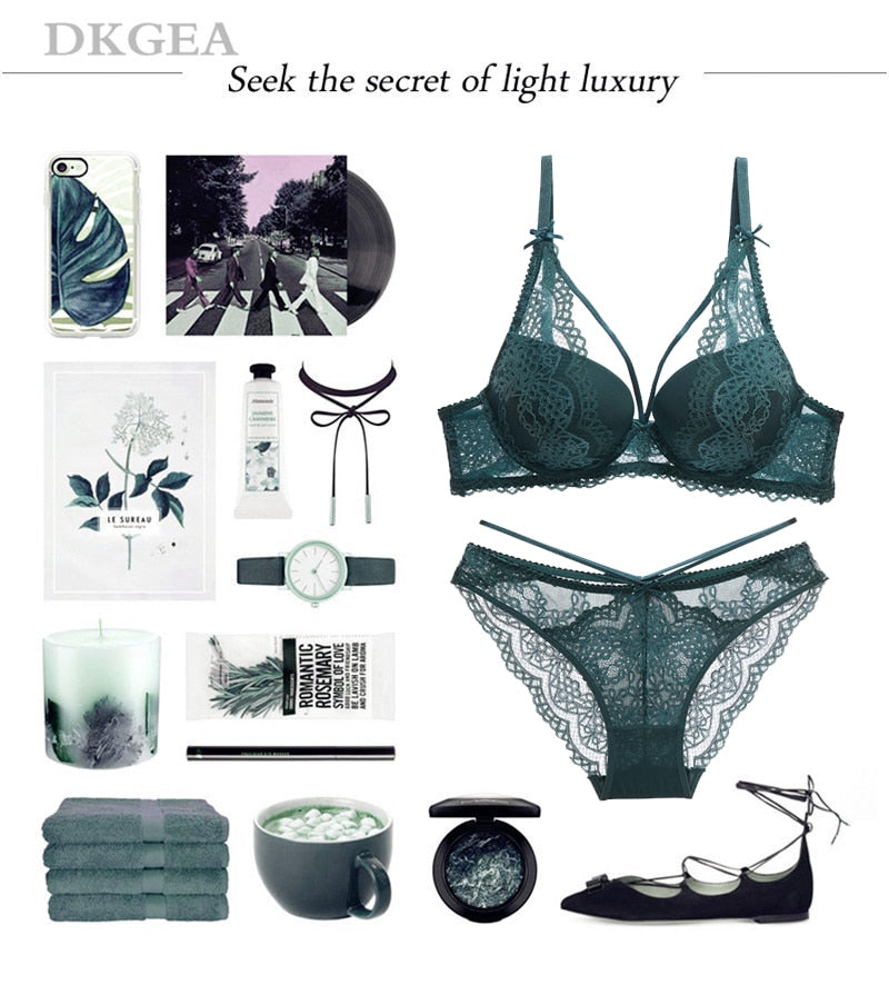 2 Piece Push Up Brassiere Cotton Sexy Bra Panties Embroidery Lace Lingerie Underwear Set The Clothing Company Sydney