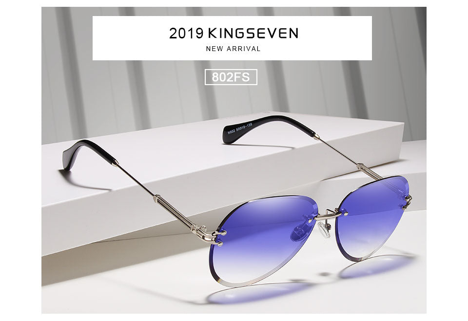 Designer Vintage Fashion Rimless Women Sunglasses Gradient Lens Sunglasses The Clothing Company Sydney