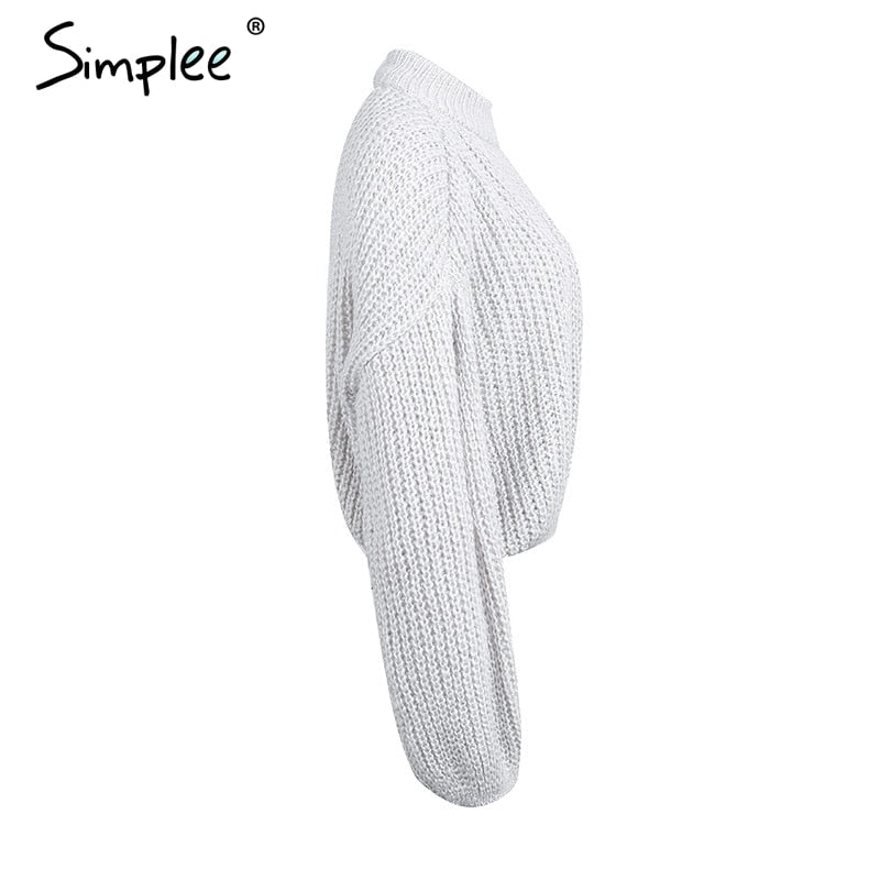 Lantern sleeve knitted pullover loose round neck red autumn casual sweater jumper The Clothing Company Sydney