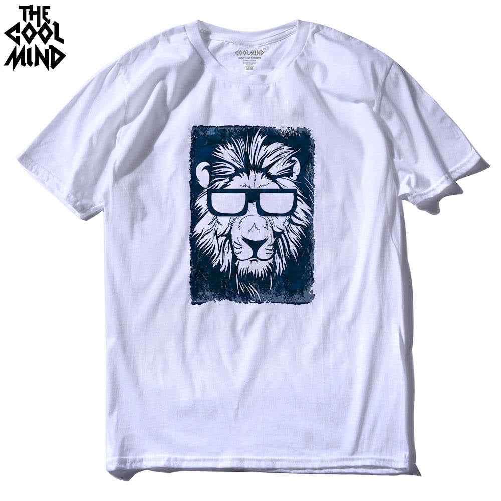 Cotton short sleeve animal lion printed casual o-neck knitted mens T-shirt men's tops tee shirts The Clothing Company Sydney