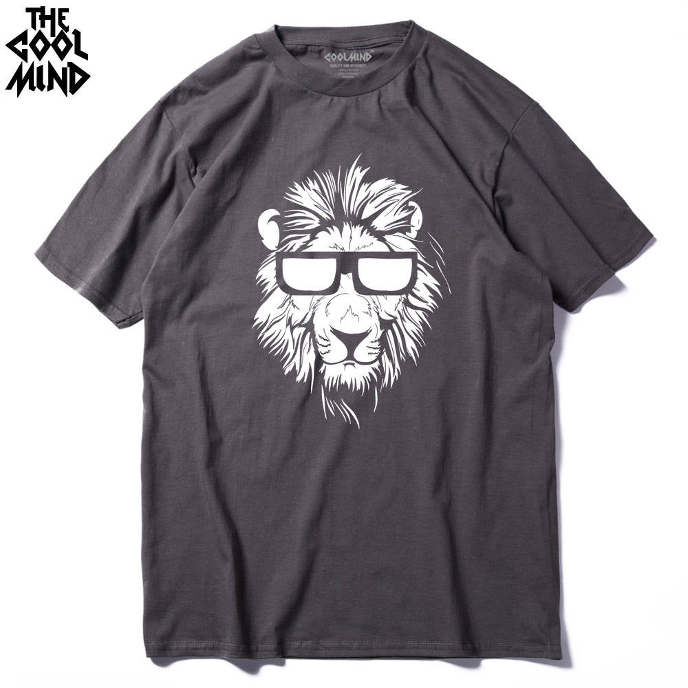 Cotton short sleeve animal lion printed casual o-neck knitted mens T-shirt men's tops tee shirts The Clothing Company Sydney