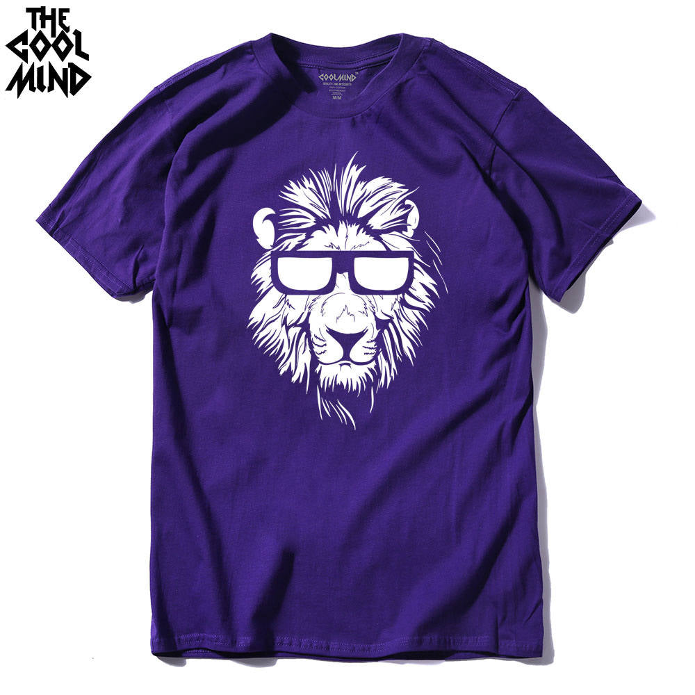 Cotton short sleeve animal lion printed casual o-neck knitted mens T-shirt men's tops tee shirts The Clothing Company Sydney