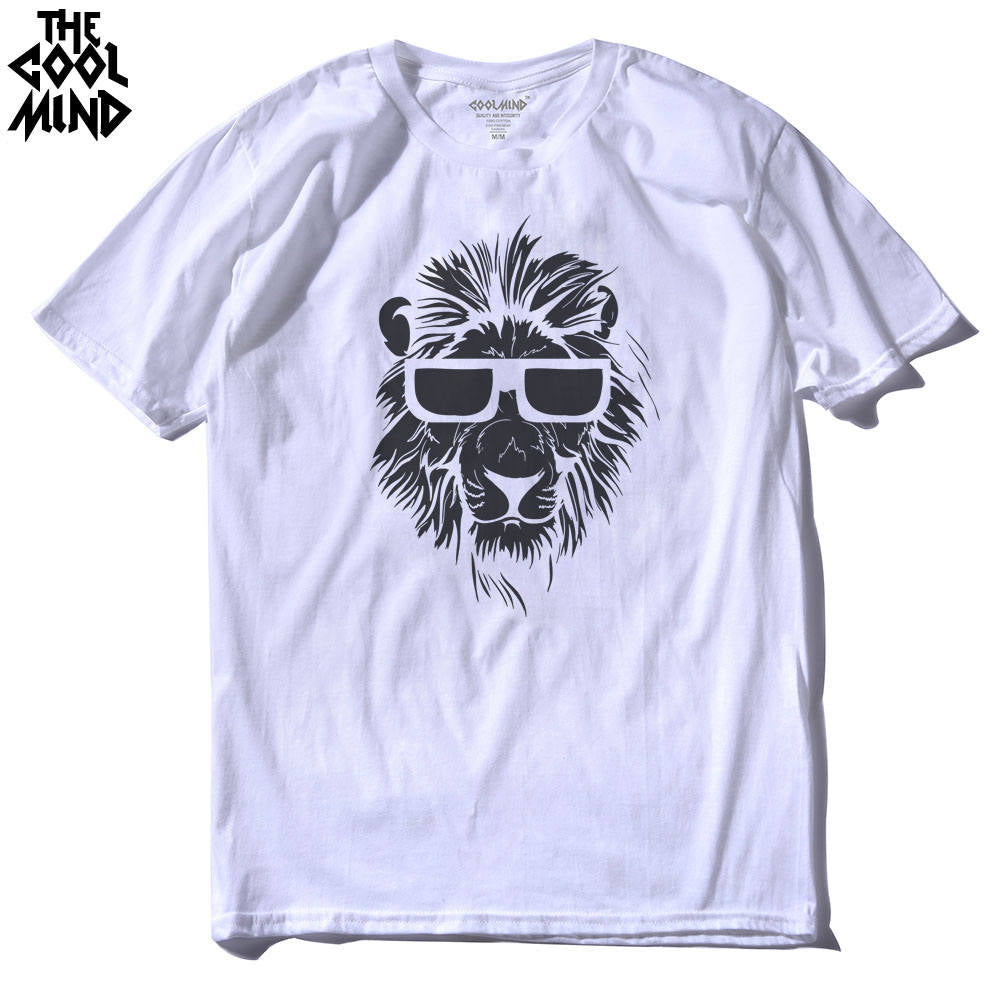 Cotton short sleeve animal lion printed casual o-neck knitted mens T-shirt men's tops tee shirts The Clothing Company Sydney