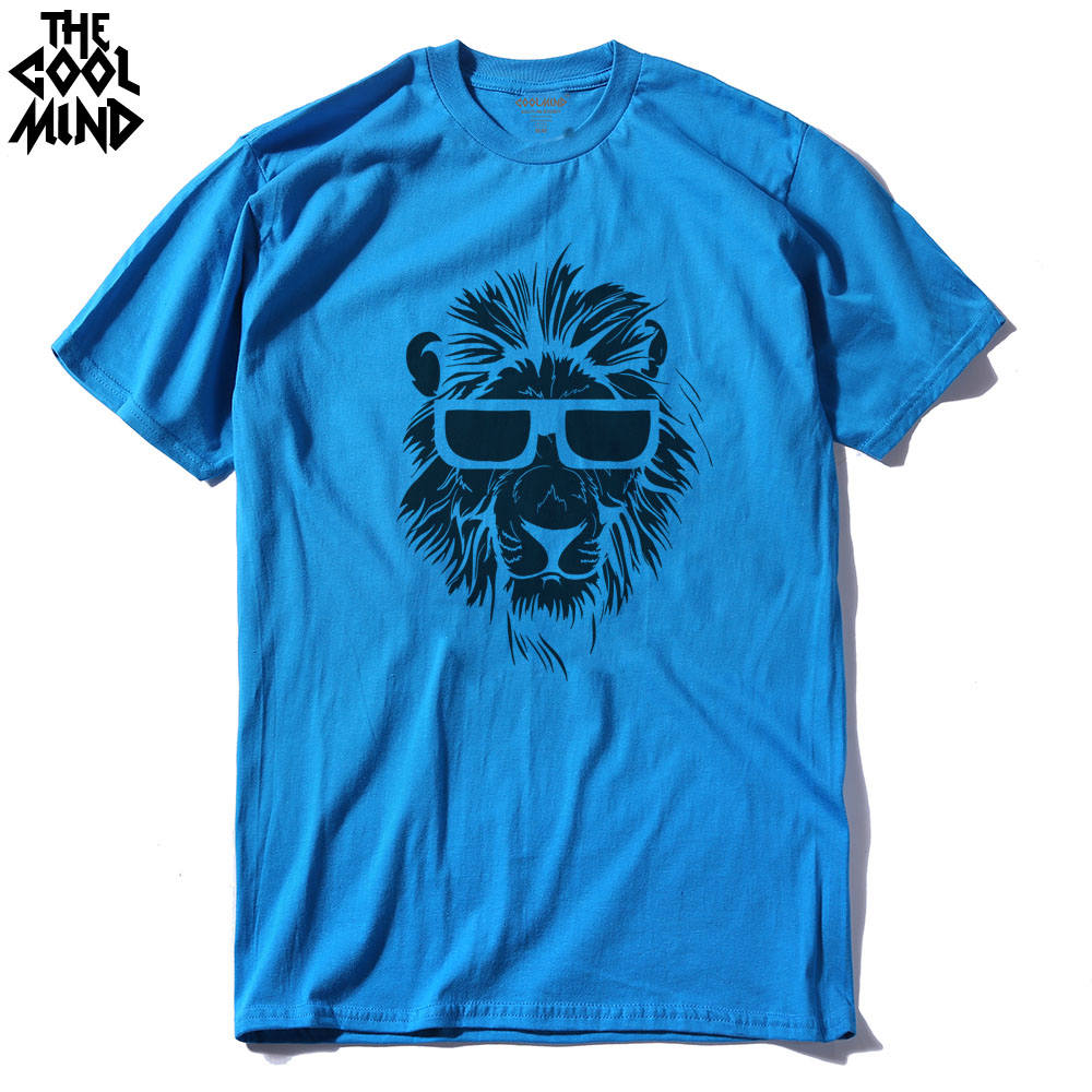 Cotton short sleeve animal lion printed casual o-neck knitted mens T-shirt men's tops tee shirts The Clothing Company Sydney