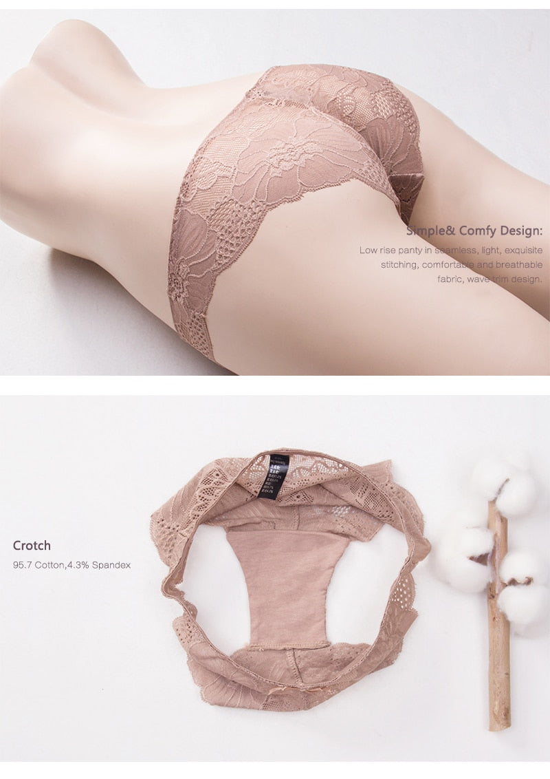 3 Pack Lace Panties Seamless Underwear Floral Cotton Mix Transparent Bikini Briefs The Clothing Company Sydney