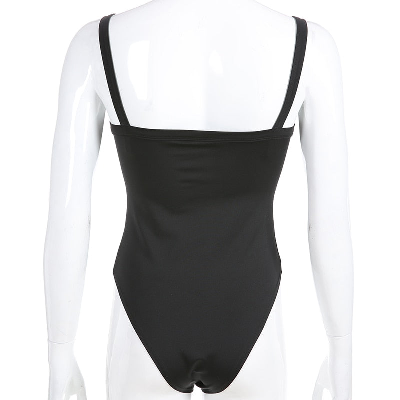 Deep V Neck Fashion Elegant Sexy Body Spaghetti Strap Bodycon Bodysuit The Clothing Company Sydney