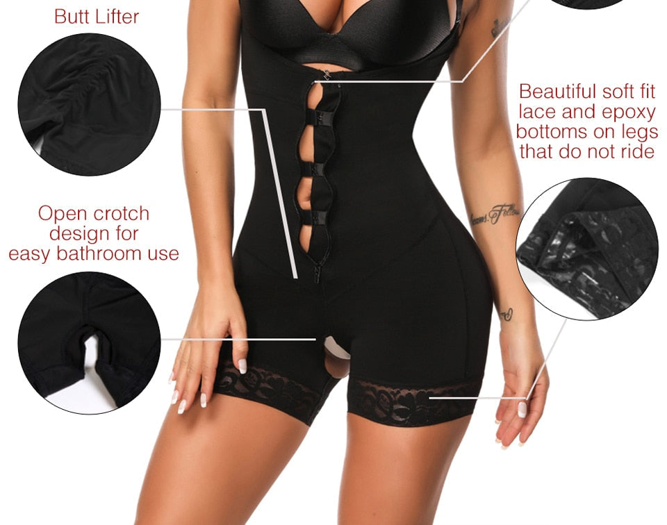 Clip and Zip Waist Lace Shaper Corset Control Shapewear Butt Lifter Strap Body Shaper Underwear Bodysuit Women The Clothing Company Sydney