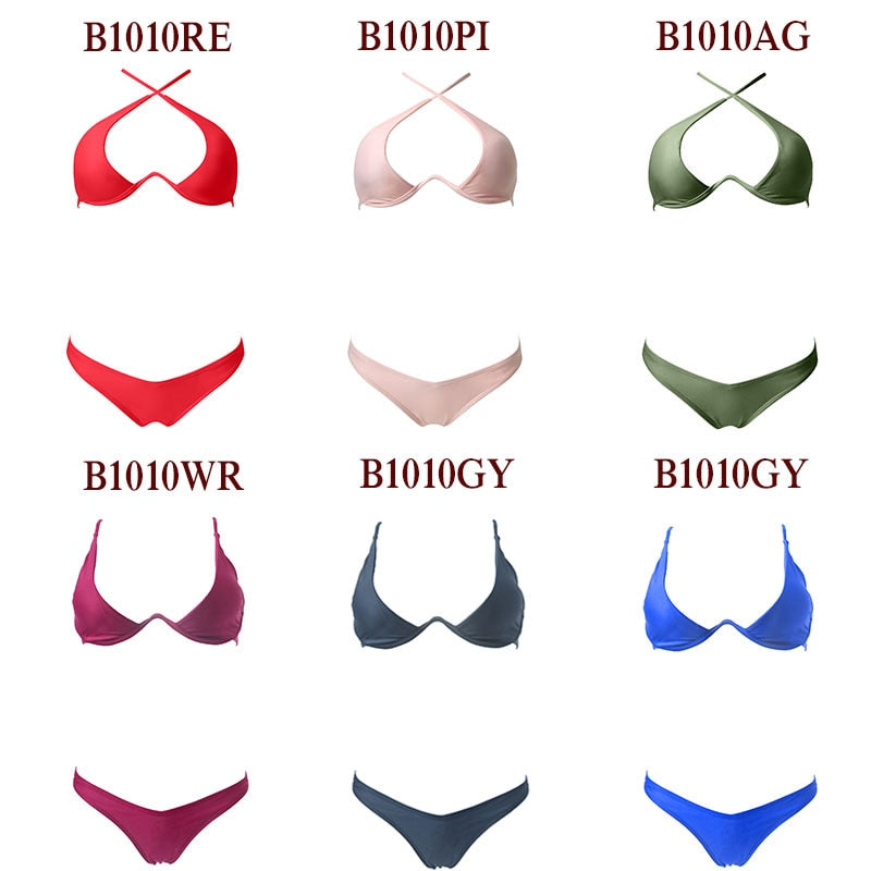 2 Piece Brazilian Push Up Underwire Swimming Bathing Suit Beachwear Bikini Set The Clothing Company Sydney