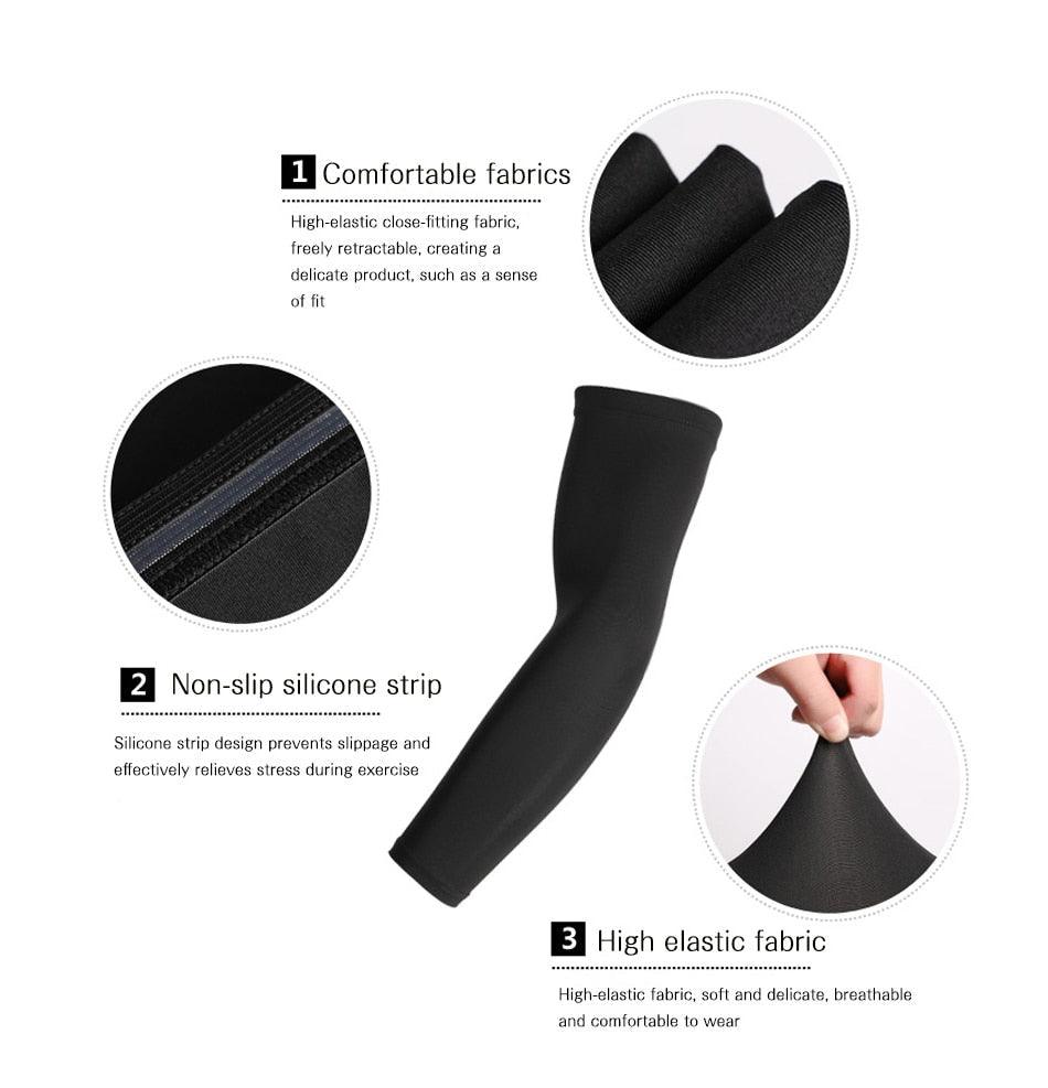 1PC Ice Fabric Summer UV Protection Running Basketball Volleyball Cycling Sunscreen Sports Arm Sleeve The Clothing Company Sydney