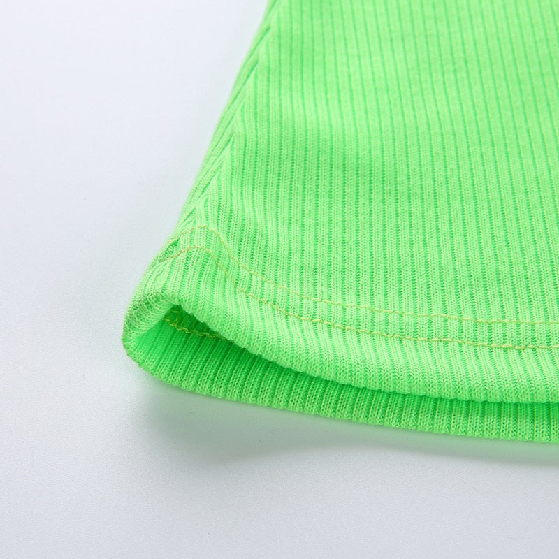 Autumn Winter turtleneck long sleeve neon green t-shirts knitted neon top tee shirt basic Top The Clothing Company Sydney