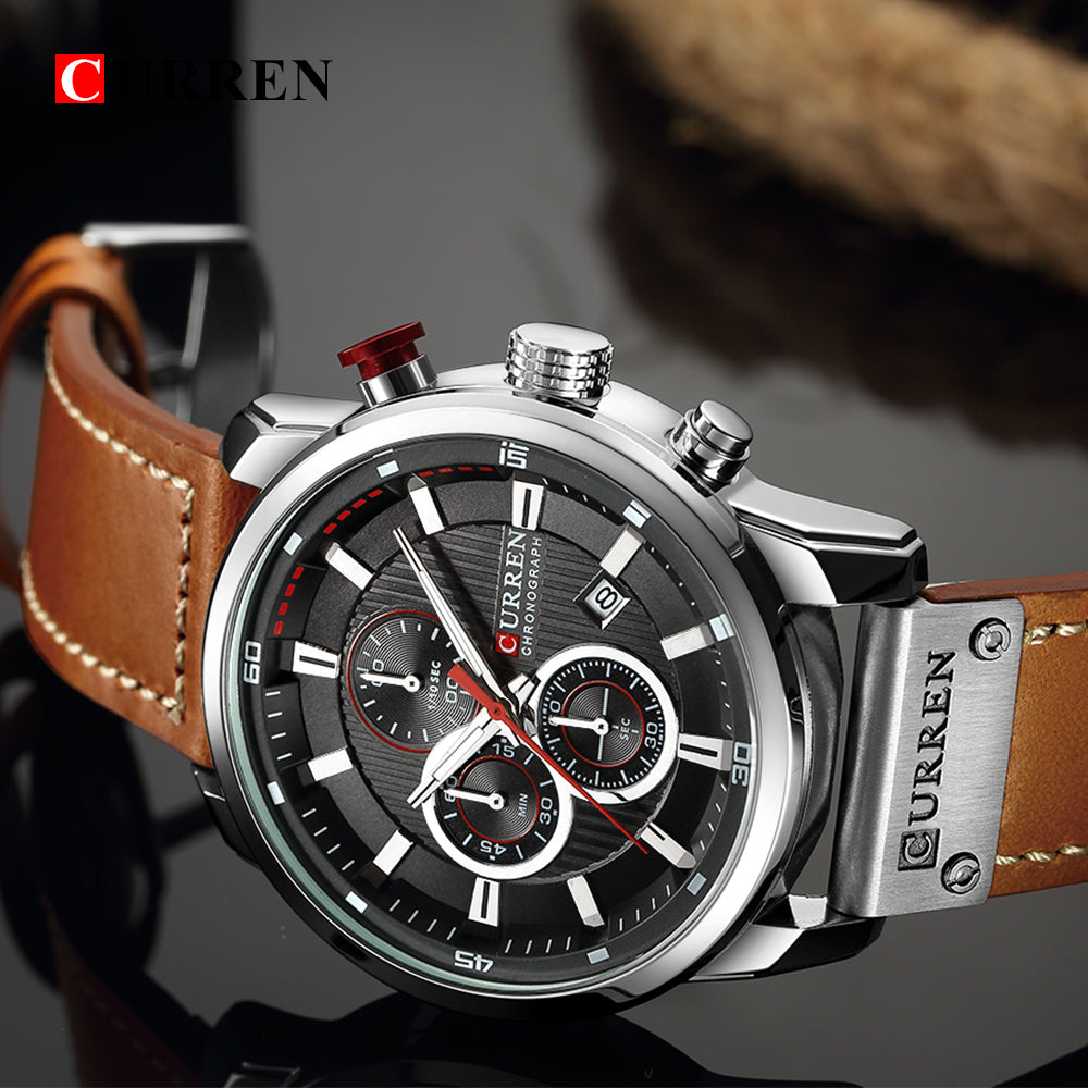 Luxury Analog Digital Leather Sports Men's Army Military Quartz Watch The Clothing Company Sydney