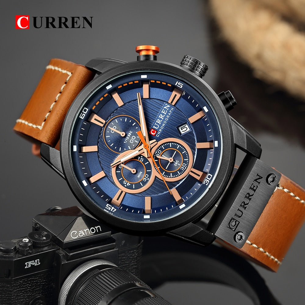 Luxury Analog Digital Leather Sports Men's Army Military Quartz Watch The Clothing Company Sydney