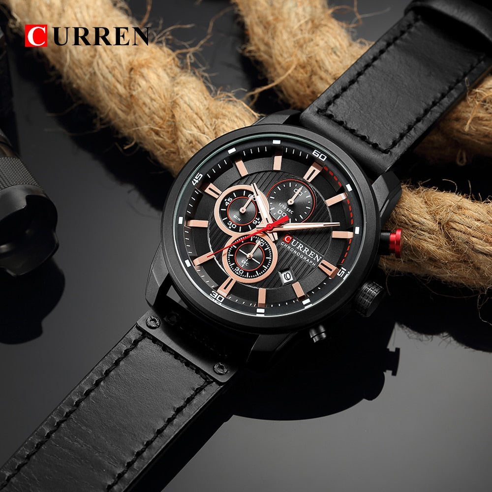 Luxury Analog Digital Leather Sports Men's Army Military Quartz Watch The Clothing Company Sydney