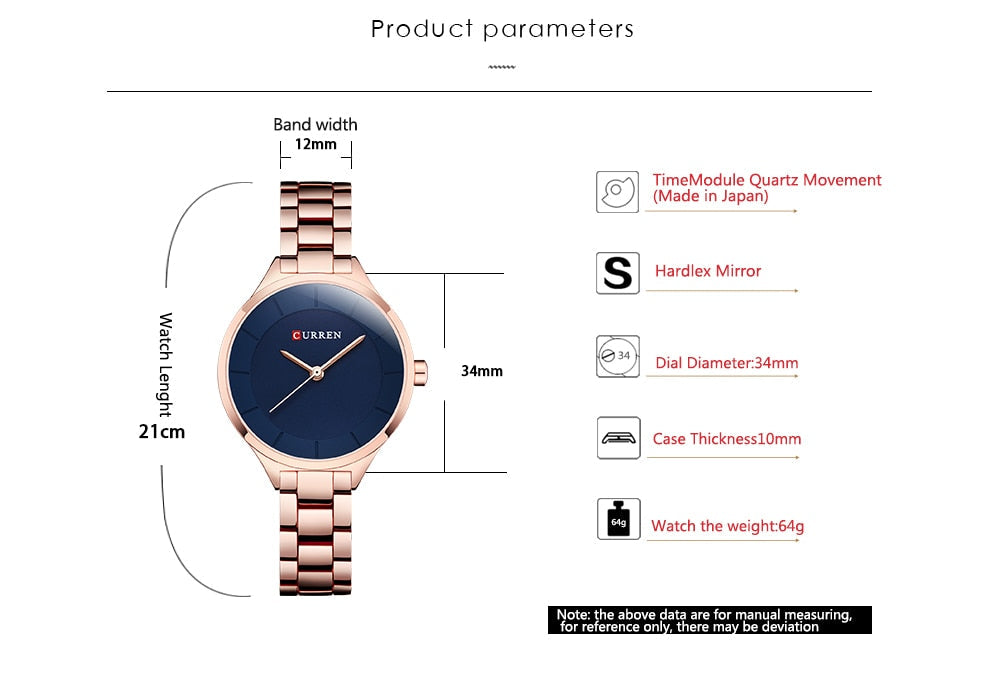 Top Brand Fashion Stainless Steel Band Quartz Wrist Watch Ladies Watches The Clothing Company Sydney