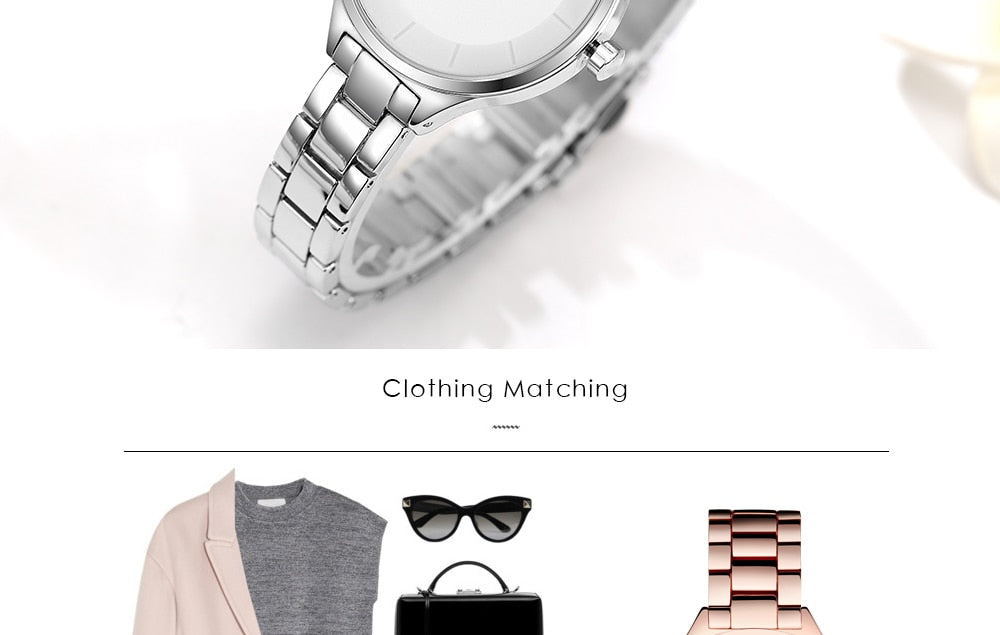 Top Brand Fashion Stainless Steel Band Quartz Wrist Watch Ladies Watches The Clothing Company Sydney