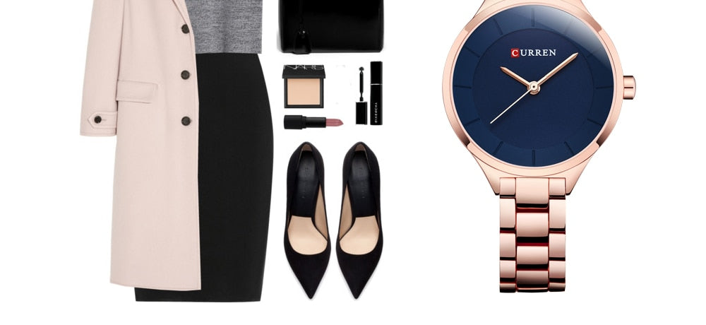 Top Brand Fashion Stainless Steel Band Quartz Wrist Watch Ladies Watches The Clothing Company Sydney