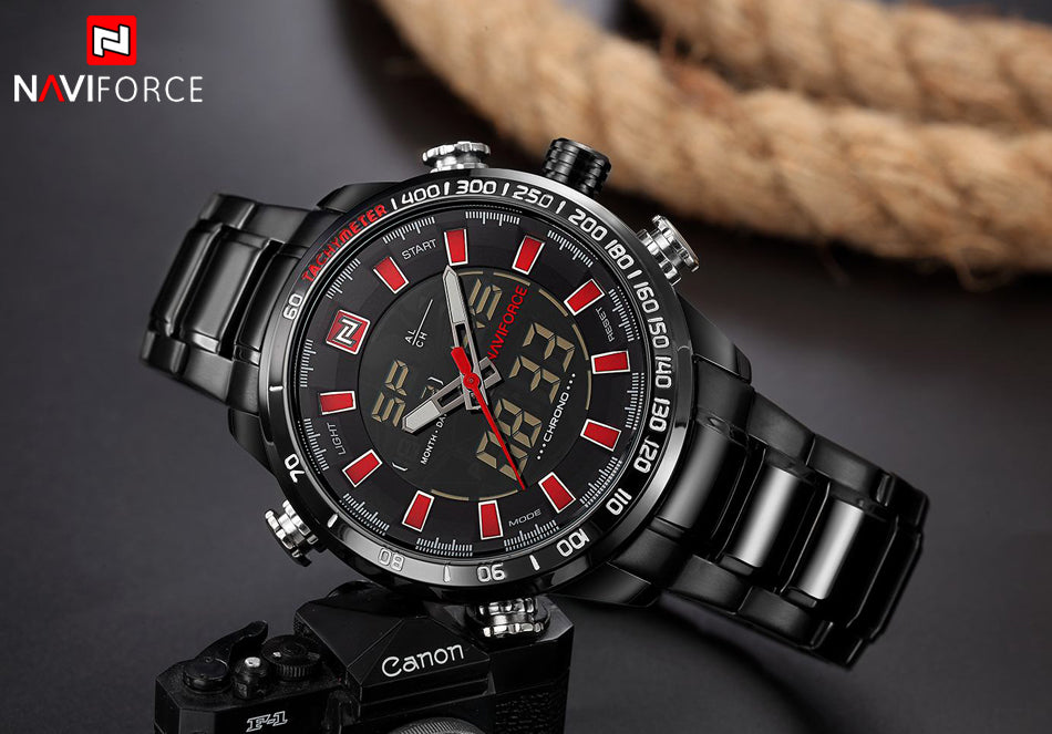 NAVIFORCE Mens Quartz Analog Watch Luxury Fashion Sport Wristwatch Waterproof Stainless Male Watches Clock Relogio Masculino The Clothing Company Sydney