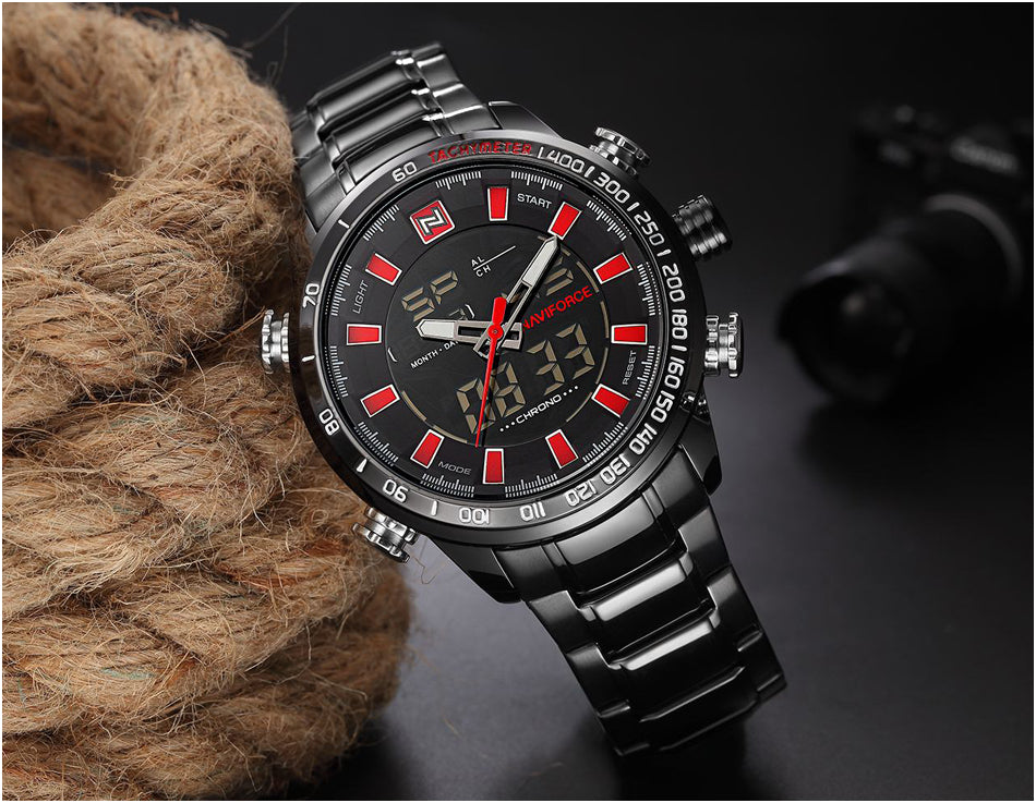 NAVIFORCE Mens Quartz Analog Watch Luxury Fashion Sport Wristwatch Waterproof Stainless Male Watches Clock Relogio Masculino The Clothing Company Sydney