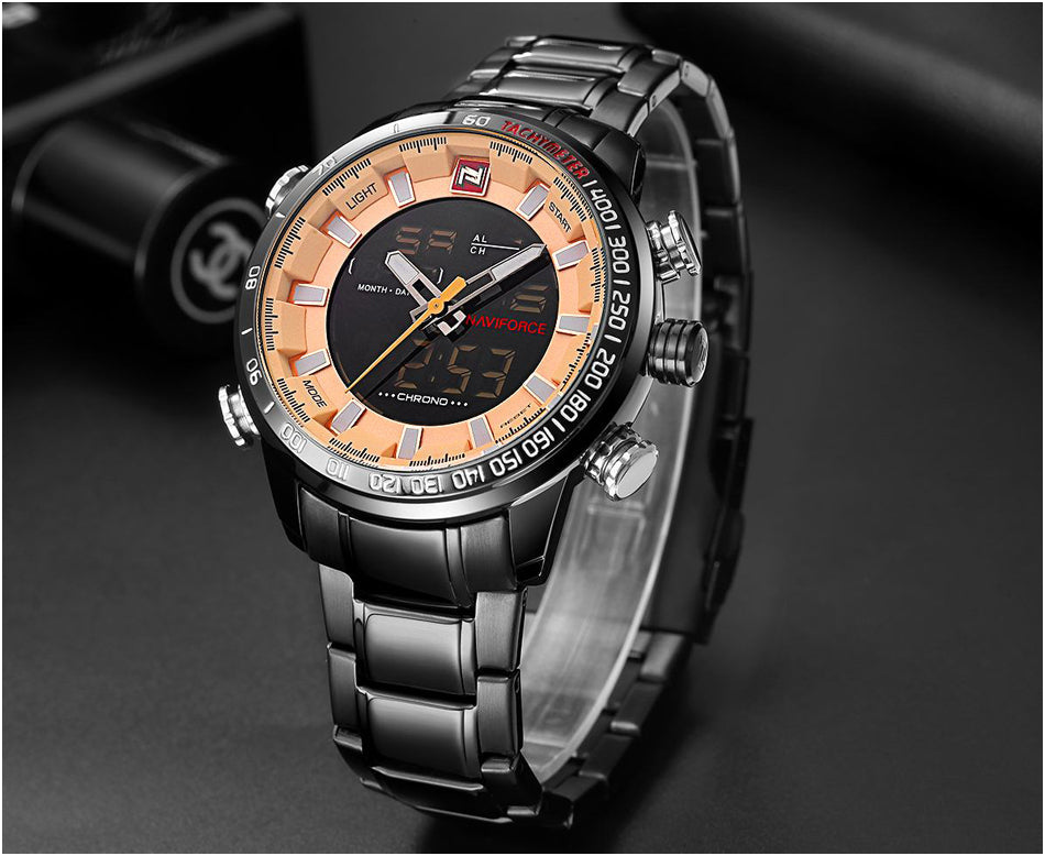 NAVIFORCE Mens Quartz Analog Watch Luxury Fashion Sport Wristwatch Waterproof Stainless Male Watches Clock Relogio Masculino The Clothing Company Sydney