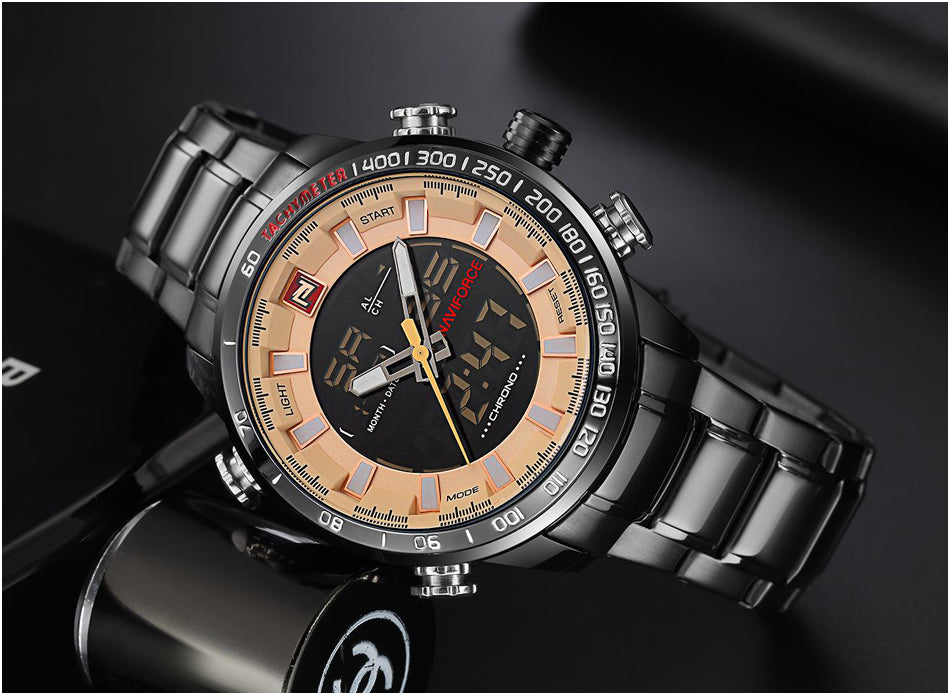 NAVIFORCE Mens Quartz Analog Watch Luxury Fashion Sport Wristwatch Waterproof Stainless Male Watches Clock Relogio Masculino The Clothing Company Sydney