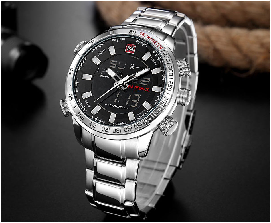 NAVIFORCE Mens Quartz Analog Watch Luxury Fashion Sport Wristwatch Waterproof Stainless Male Watches Clock Relogio Masculino The Clothing Company Sydney