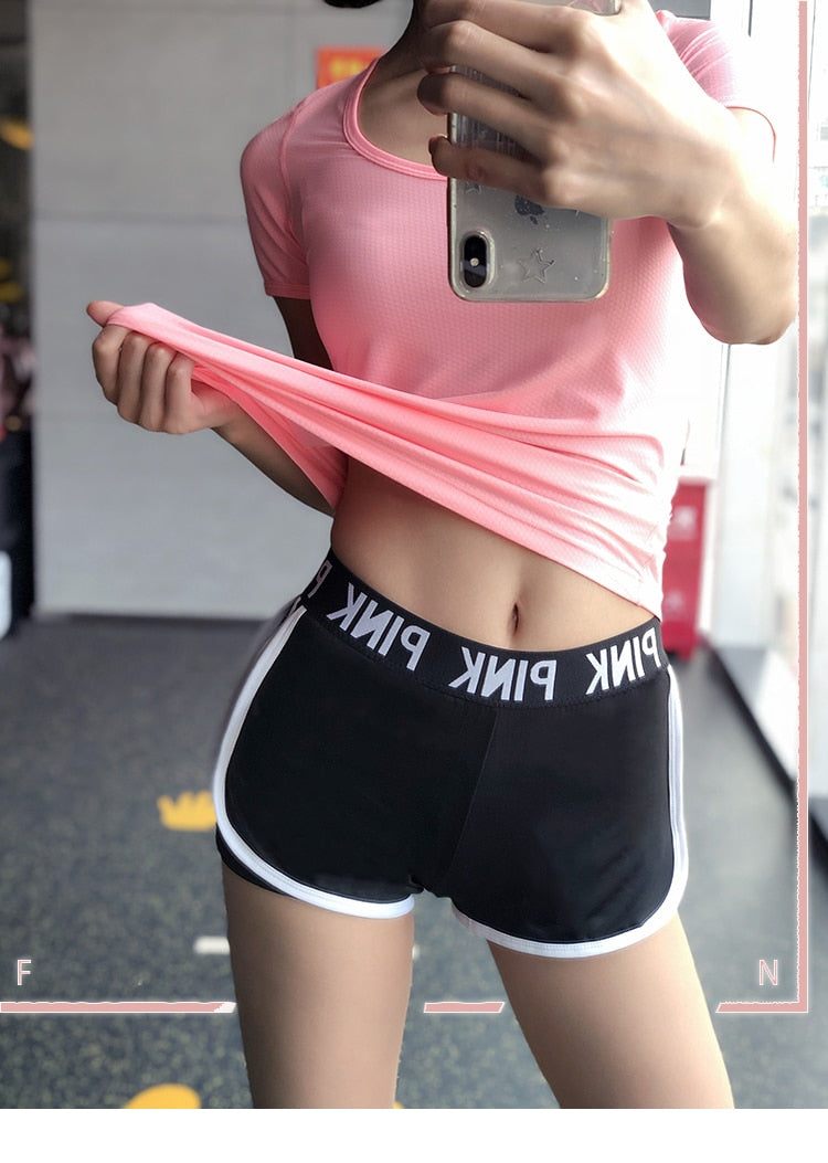 Sports running Yoga Middle Waisted Gym Fitness Elastic Quick Dry Running Shorts The Clothing Company Sydney