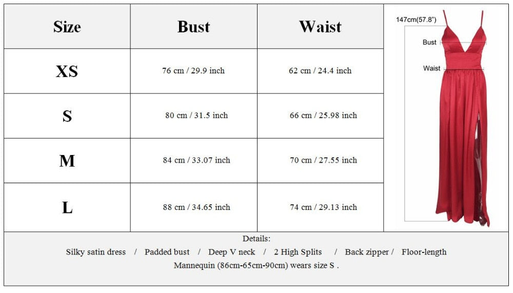 Sexy High Split Long Party V Neck Strappy Padded Red Navy Green Satin Summer Backless Hollow Out Dress The Clothing Company Sydney