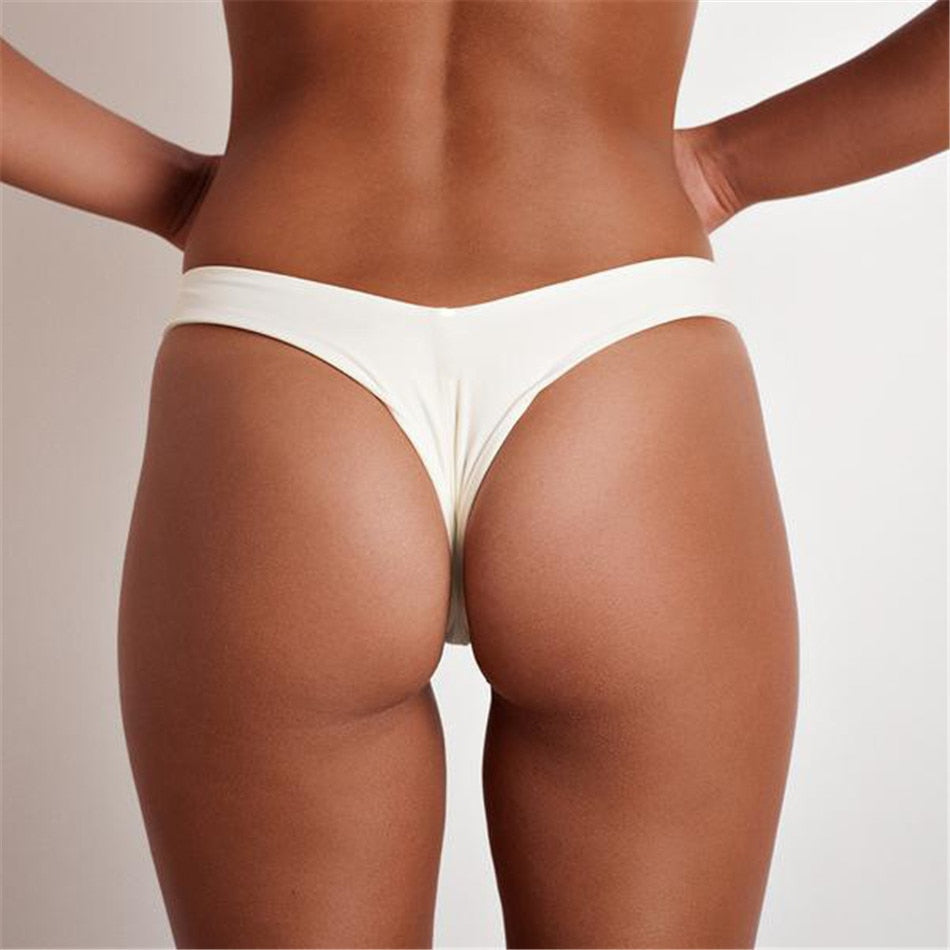 Brazilian Swimwear Women Briefs Thong Low Waist Swimsuit Bottom Solid Cheeky Bikini Bottom Swim Trunks The Clothing Company Sydney